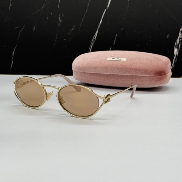 NEW SMU 52Y ZVN20F WOMEN SUNGLASSES MIU MIU MU52YS ZVN20F OVAL EYEWEAR MU 52YS main image 4